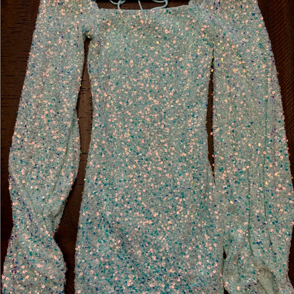 Sequin Long Sleeve Dress